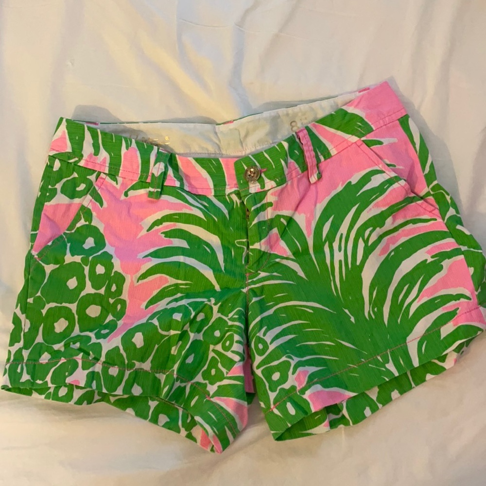 Lilly Pulitzer Pink and Green Callahan Short - Size 8